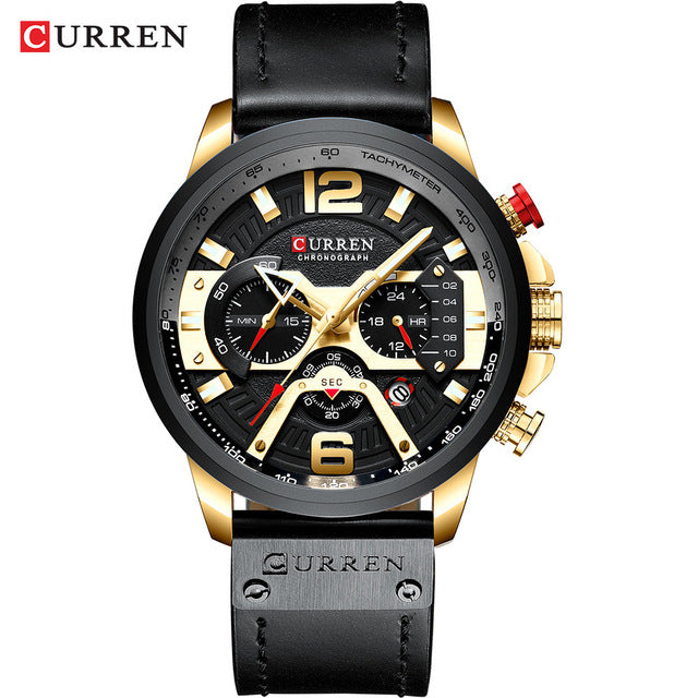 CURREN Casual Sport Watches for Men Blue Top Brand Luxury 8329 Leather Wrist Watch Man Clock Fashion Chronograph Wristwatch