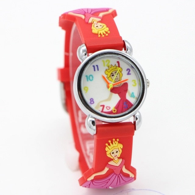New Cartoon Children Princess Elsa Anna Watch Fashion Girl Kids Student diamond Leather Analog Wrist Watches Relojes kol saati
