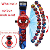 Wholesale Spiderman Children Watches Kids 3D Projection Cartoon Pattern Girls Watch Child boys Digital Wristwatches