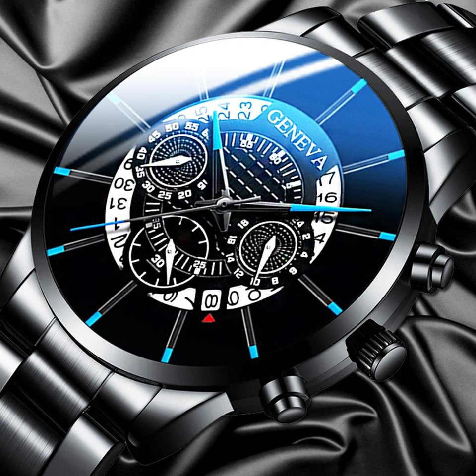 1pc 85g Men's Watch Fashion Cool Unique Digital Literal Multi Layer Dial Men Quartz Mesh Belt Watch man watch 2019 @3