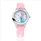 New Cartoon Children Princess Elsa Anna Watch Fashion Girl Kids Student diamond Leather Analog Wrist Watches Relojes kol saati